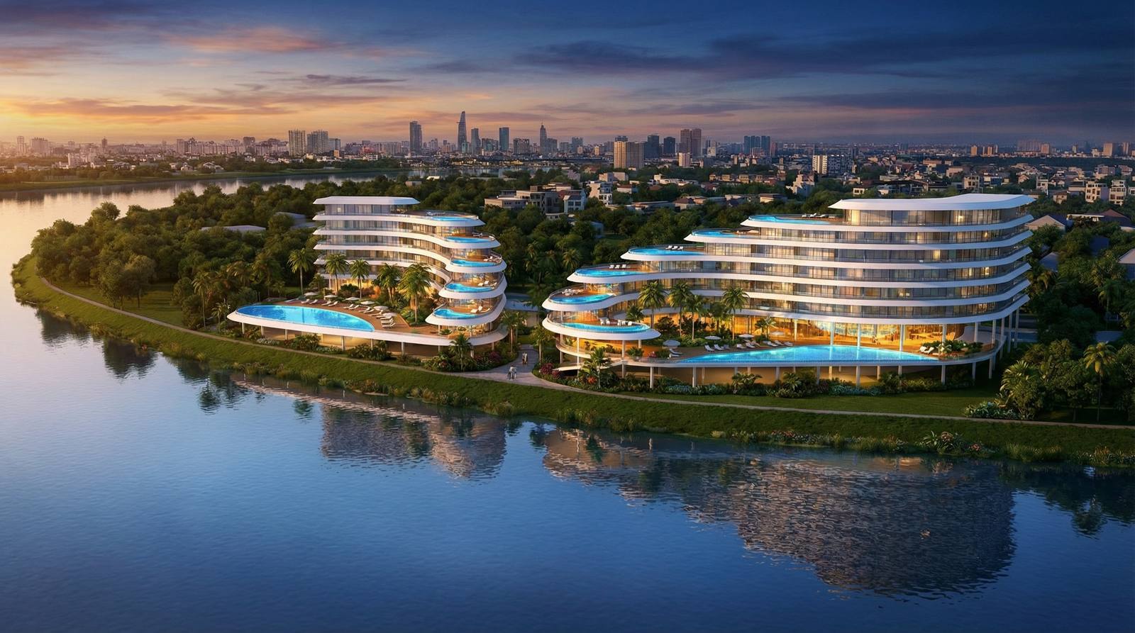 Infinity riverside architectural view