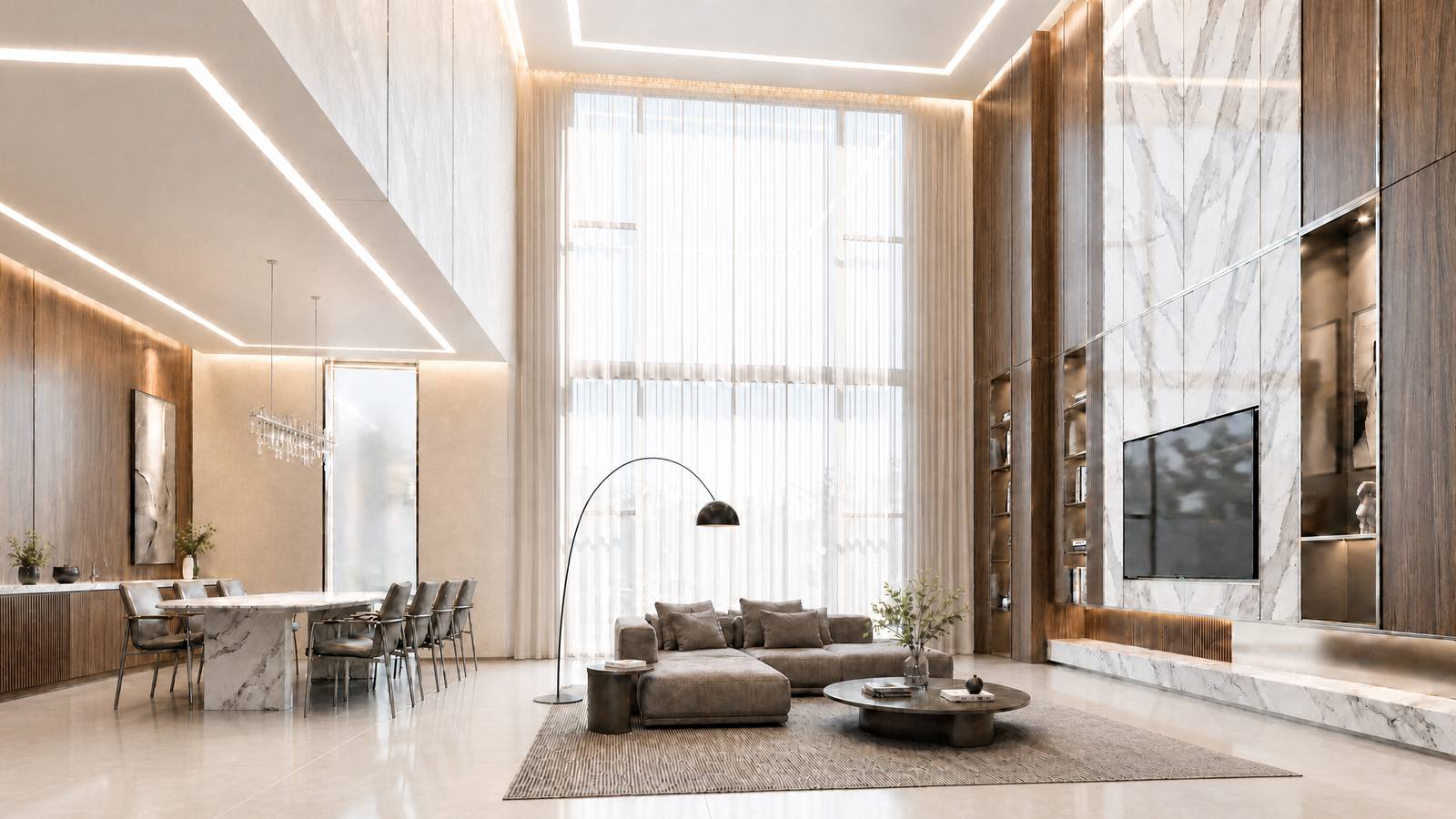 Lekki contemporary villa interior living space