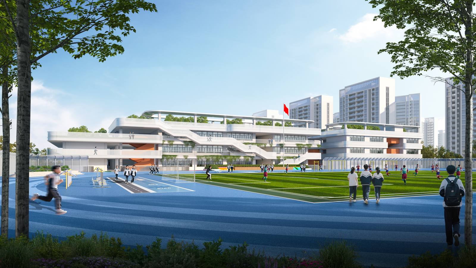 Tangxia Future School architectural rendering